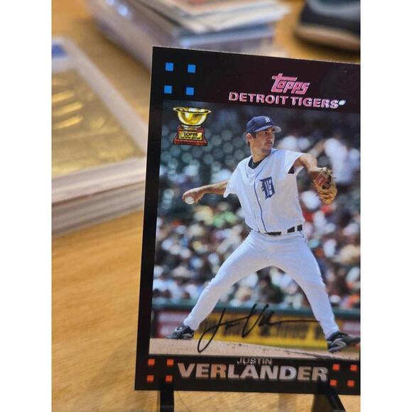 2007 Topps #160 JUSTIN VERLANDER All Star Rookie Card RC Gold Cup Future HOF - Picture 5 of 6